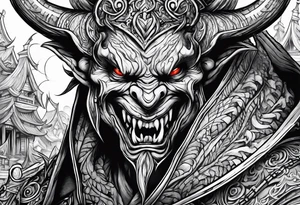 Demon stalking a boy tattoo idea