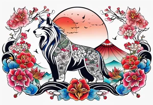 strength and resilience, feminine, animals, colour tattoo idea