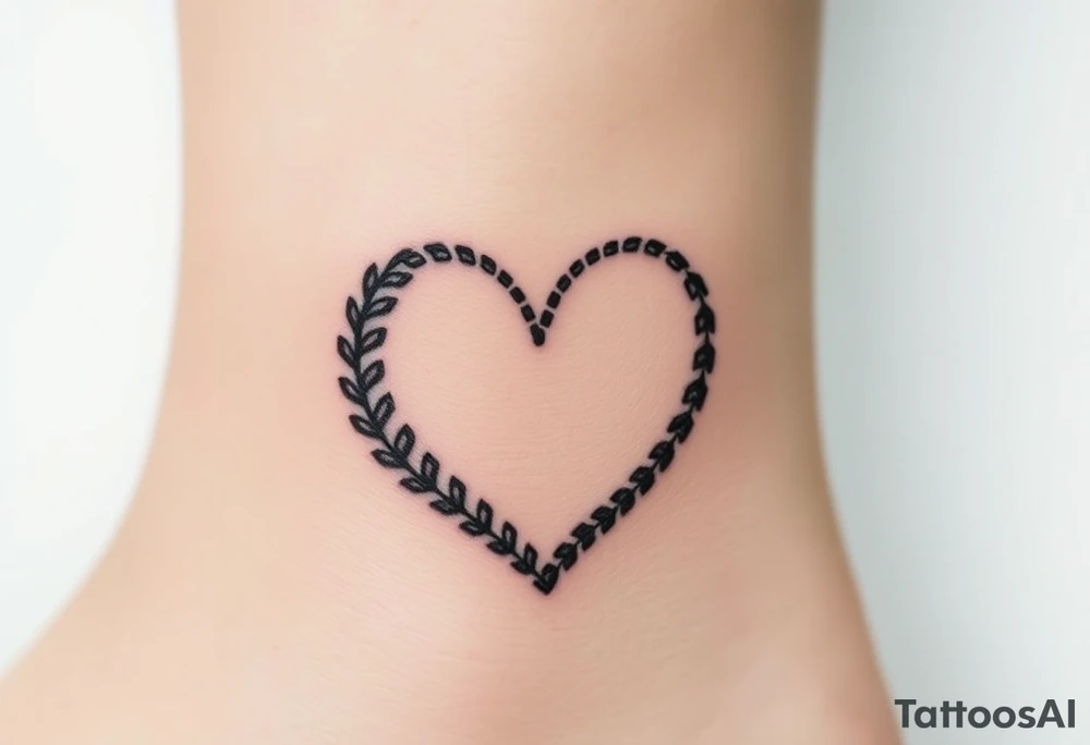 A tractor’s tire track forming a heart shape, symbolizing passion for farming and agriculture tattoo idea