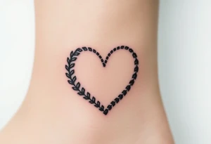 A tractor’s tire track forming a heart shape, symbolizing passion for farming and agriculture tattoo idea