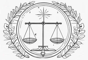 A small fine line combining the Virgo and libra symbols tattoo idea