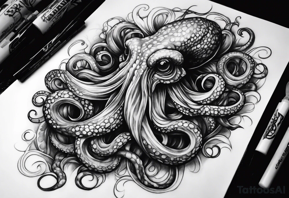 dark tentacles tattoo idea