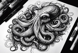 dark tentacles tattoo idea