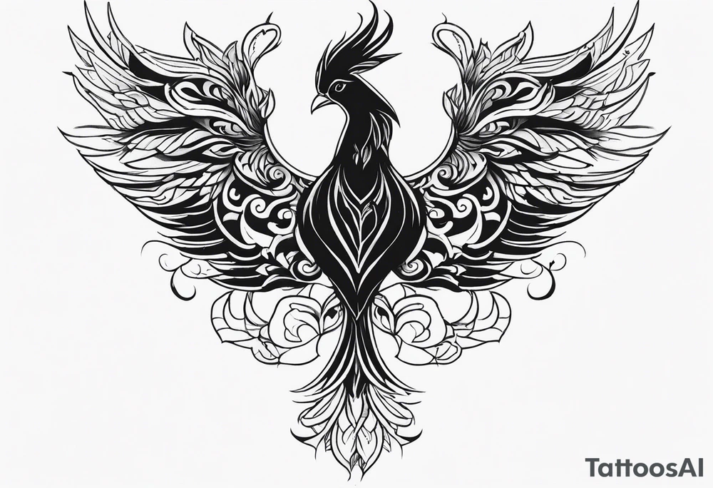 phoenix not so elaborated tattoo idea