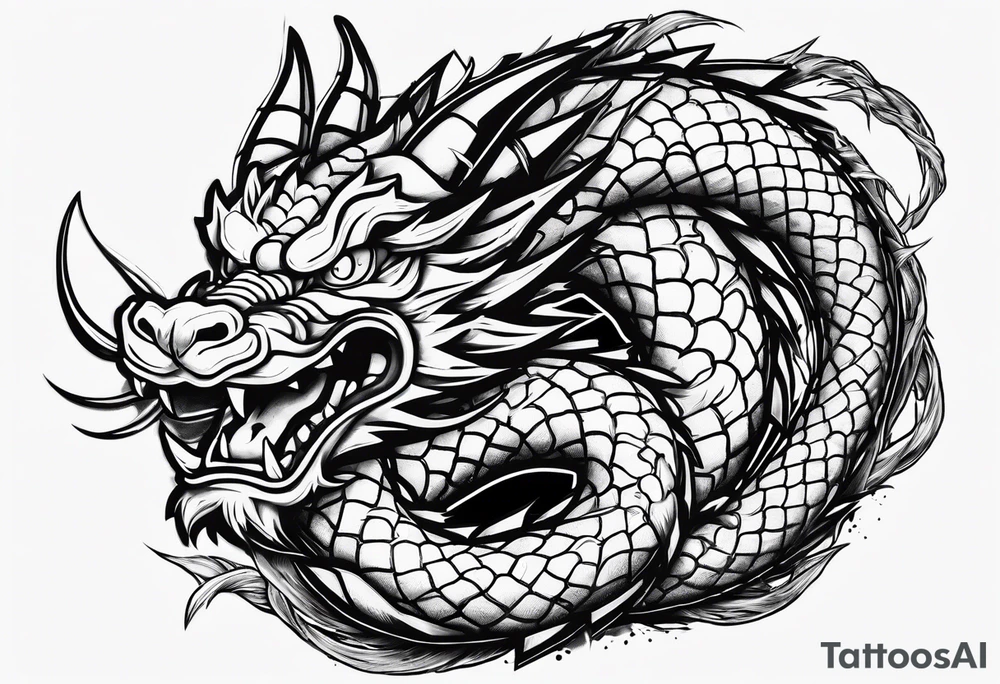 Shenron from Dragon Ball Z Americana style tattoo tattoo idea