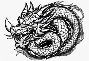 Shenron from Dragon Ball Z Americana style tattoo tattoo idea