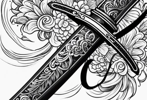 katana sword close up tattoo idea