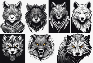 a super hero team which is combination of animals.
One is Badger/Wolverine One is Bull One is Wolf One is Axolotl One is Canary One is Lizard One is Cat tattoo idea