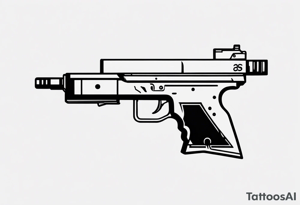 The letters AR with pistols on each side tattoo idea