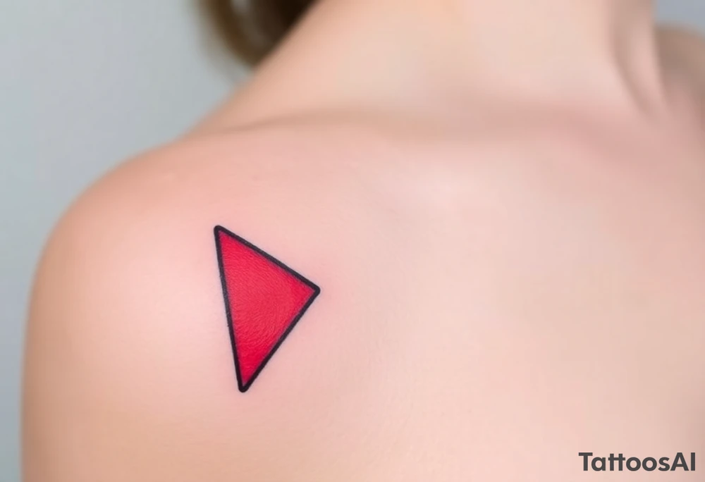 A minimalist Czech flag outline, with the blue triangle subtly blending into the red and white stripes tattoo idea