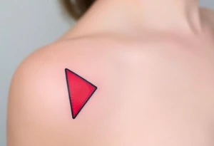 A minimalist Czech flag outline, with the blue triangle subtly blending into the red and white stripes tattoo idea