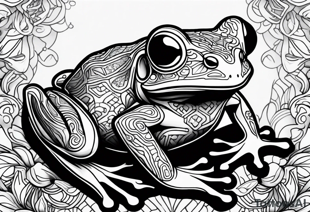a psychedelic frog tattoo idea