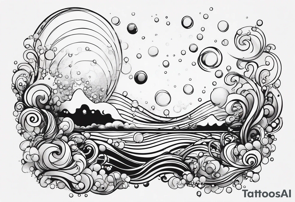 Draw me some magical really simple underwater bubbles and simple stars tattoo idea