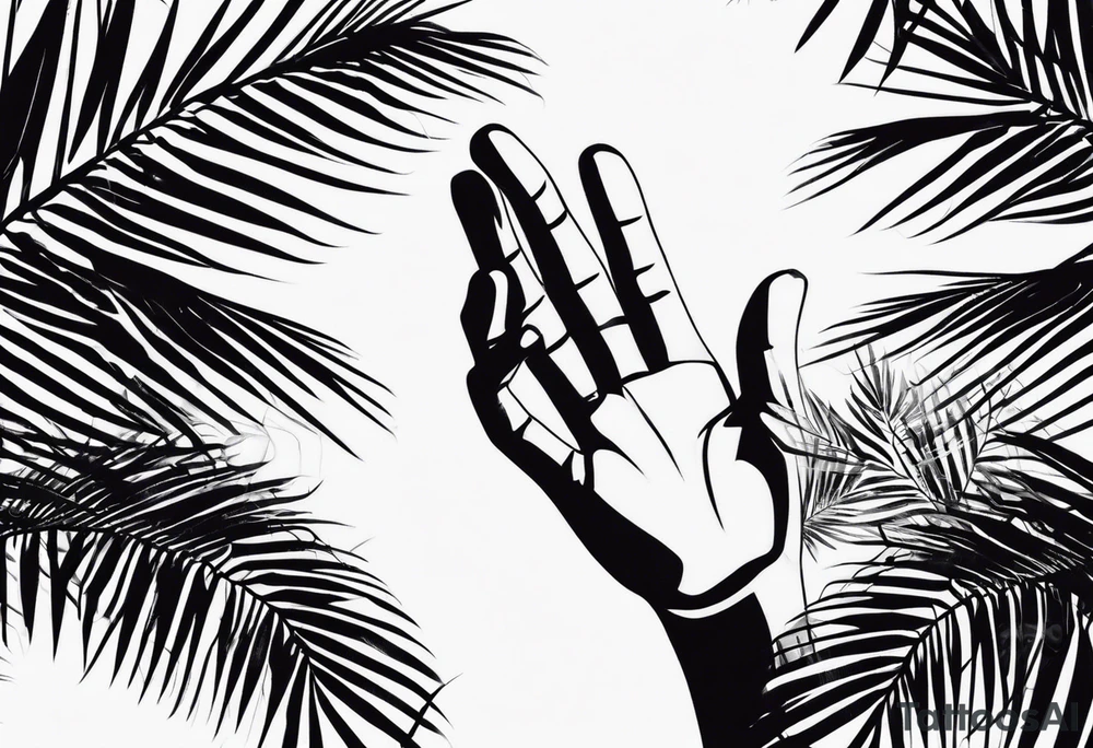 tree palm but instead of leaves there are palms (part of hand) tattoo idea