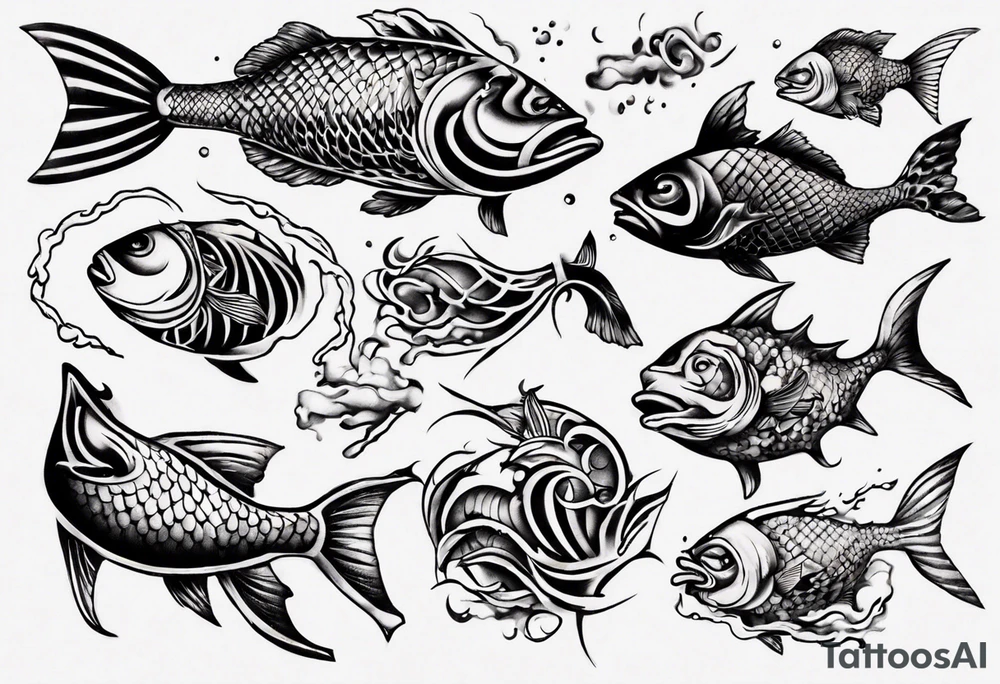 halb Mann halb Fisch tattoo idea