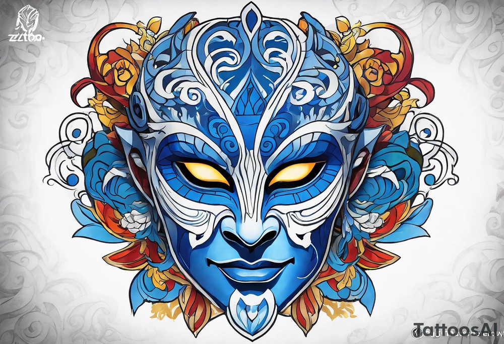 the Blue Spirit Mask from Avatar the Last Air Bender worn by Zuko tattoo idea