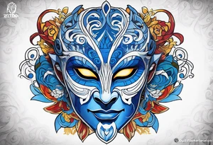 the Blue Spirit Mask from Avatar the Last Air Bender worn by Zuko tattoo idea