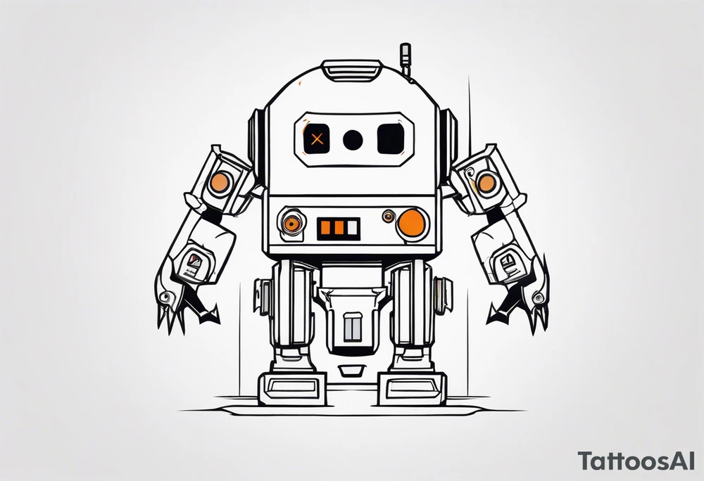 Ghost dressed like a robot tattoo idea