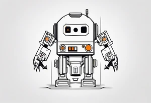 Ghost dressed like a robot tattoo idea
