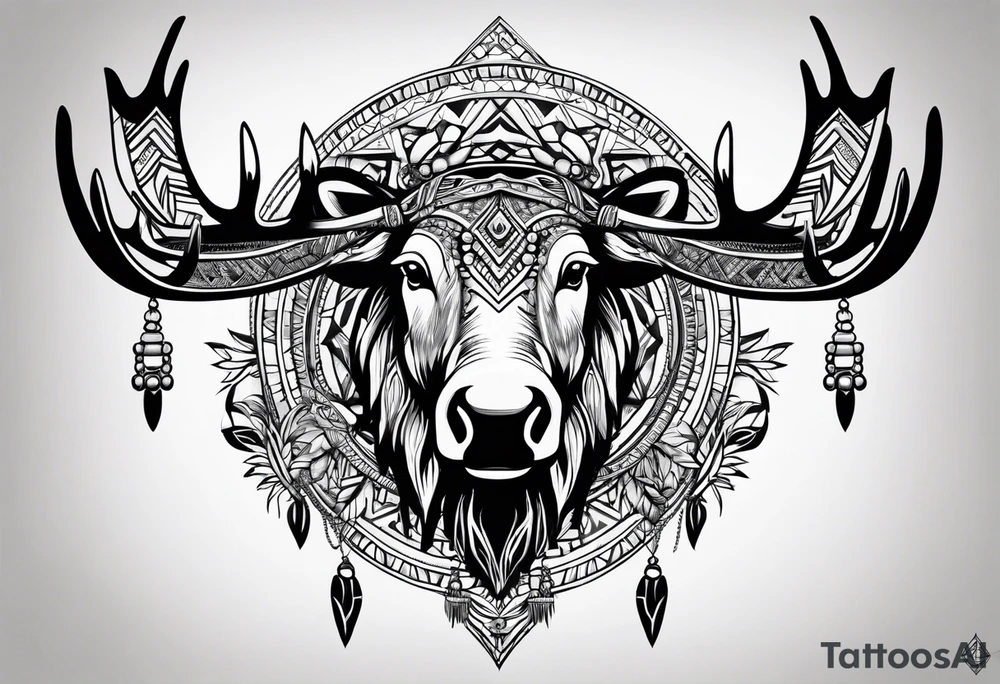 Native Moose tattoo idea