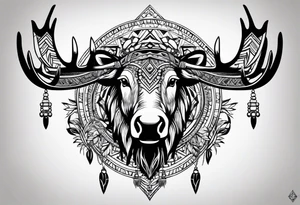 Native Moose tattoo idea