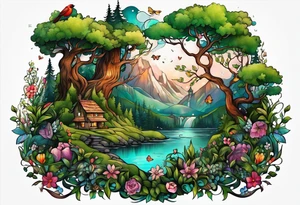 Enchanted forest tattoo idea