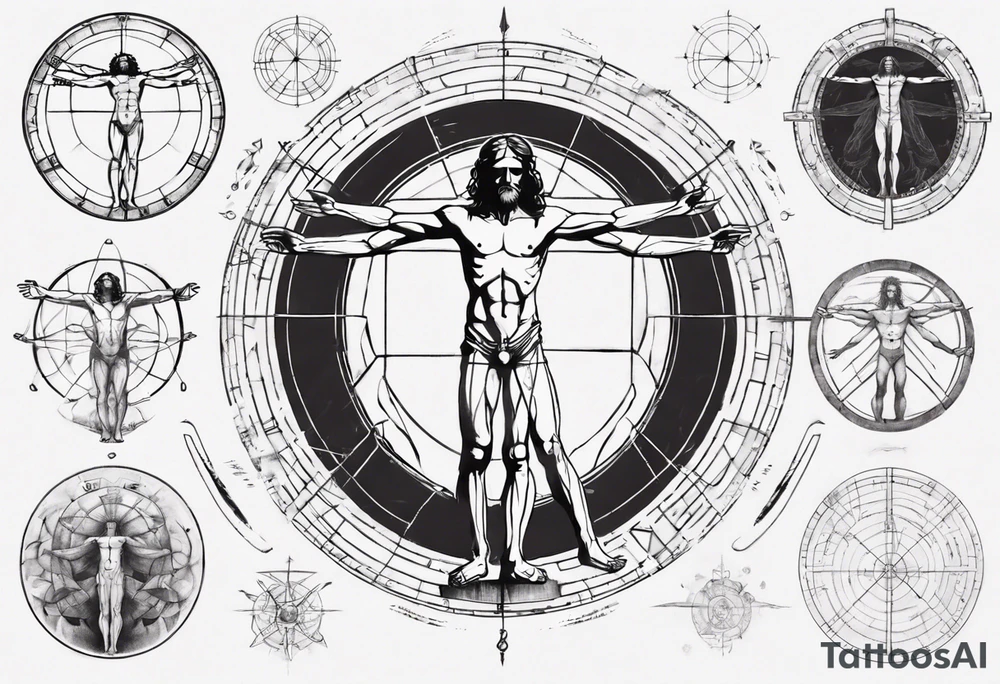 Vitruvian man tattoo idea