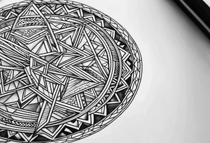 Black and white geometric sleeve tattoo idea