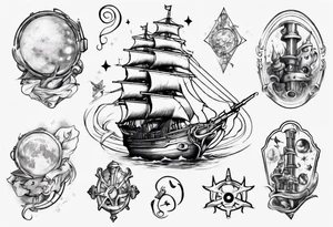 Create a tattoo blending the musical Hamiton and the movie Treasure Planet tattoo idea