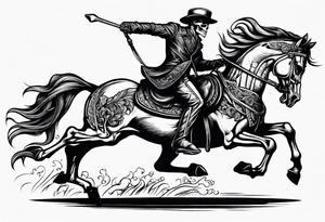 Skeleton riding a horse tattoo idea