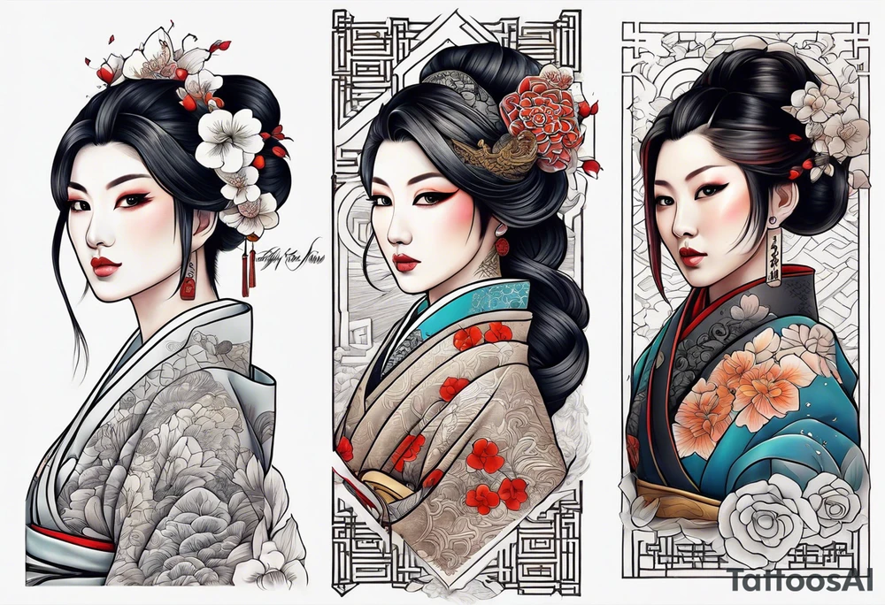 tattoo with names Mina and Han tattoo idea