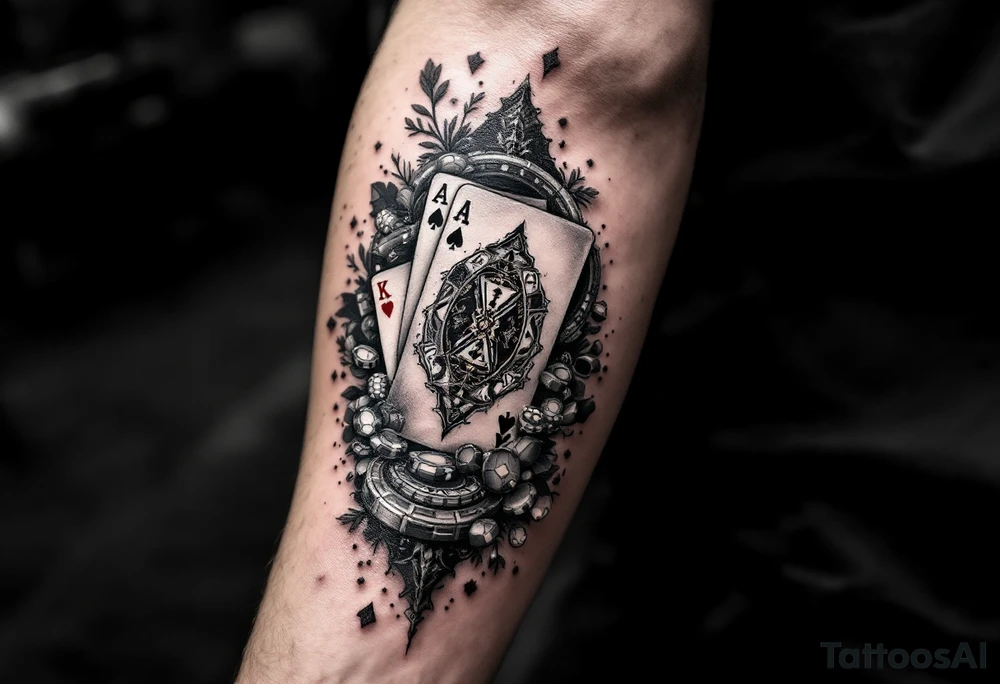 About casino with cards and games in casino tattoo idea