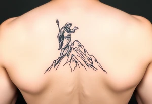 Moses is holding on the mountain the ten commandements tattoo idea