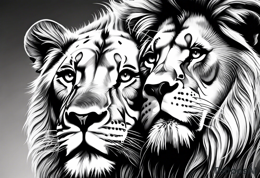 lion and cub tattoo idea