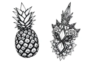 Pineapple,Pubic crown, diamond vagina and anus tattoo idea