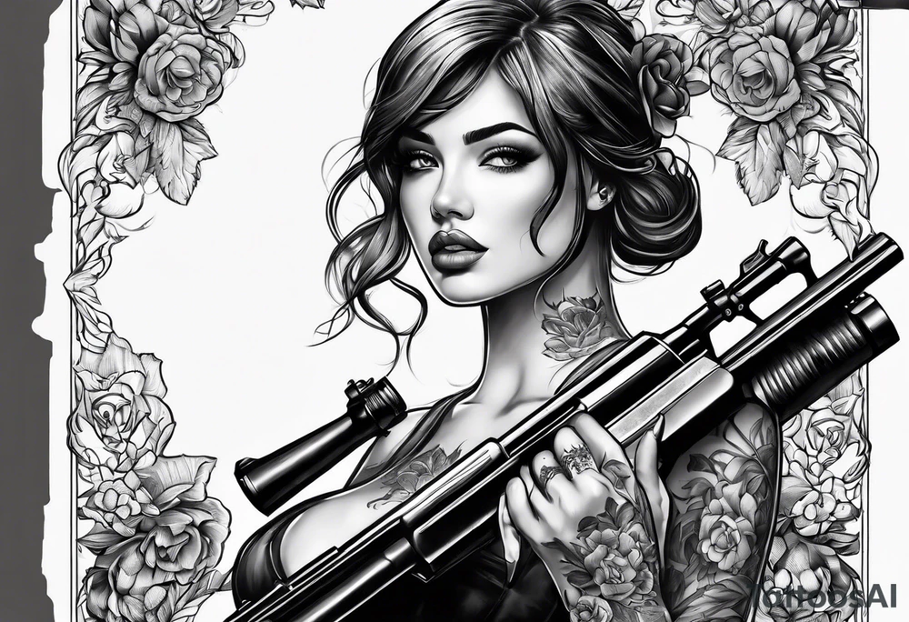 girl with a shotgun tattoo idea