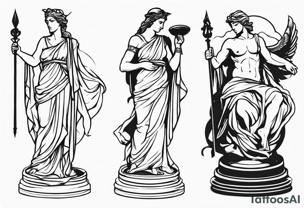 Greek mythology statue tattoo idea
