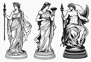 Greek mythology statue tattoo idea