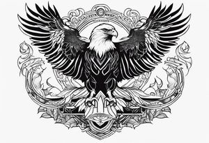 Manly eagle chest tattoo idea