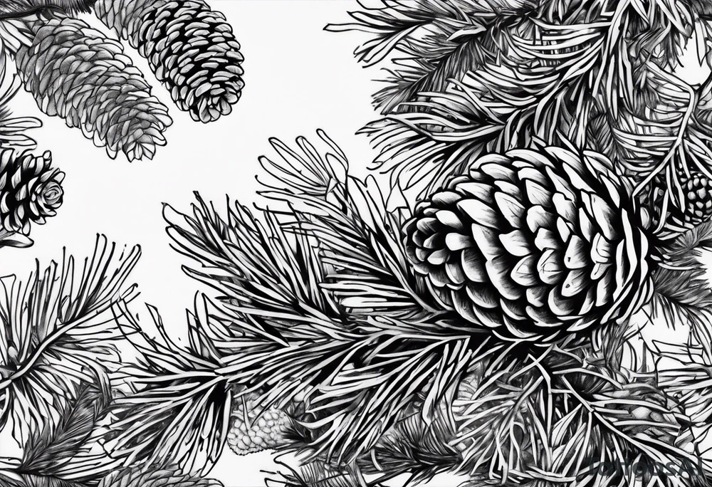 Trees with pine cone tattoo idea
