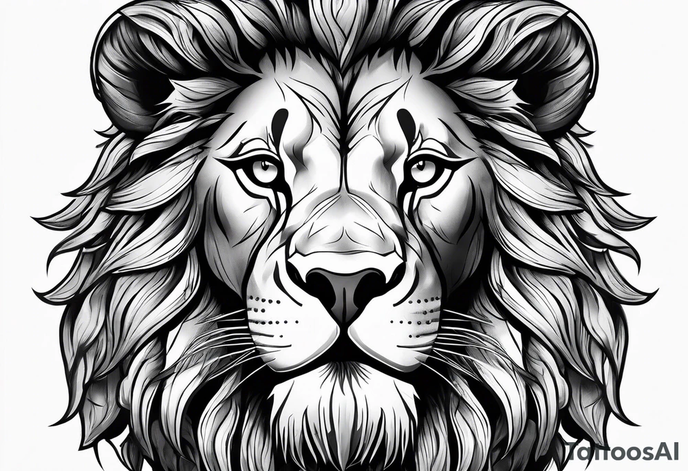 lion showing teeth tattoo idea