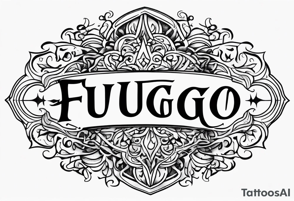 The word “fuego” in cursive with flames around it. tattoo idea