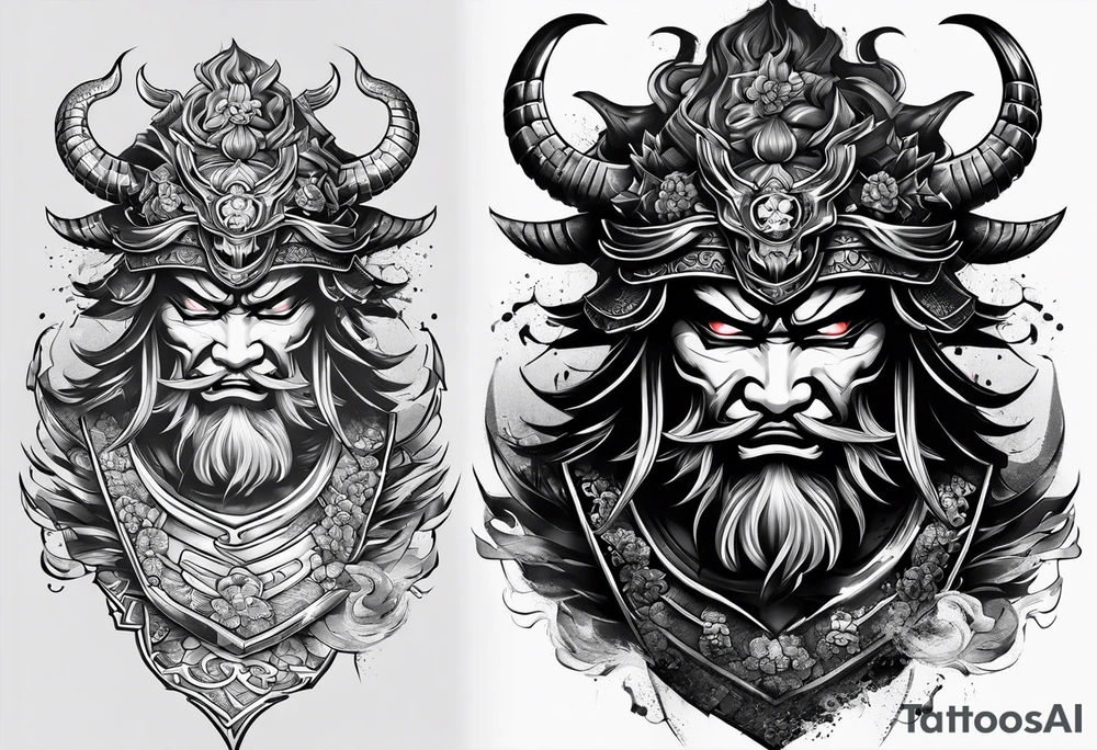 demon samurai tattoo idea
