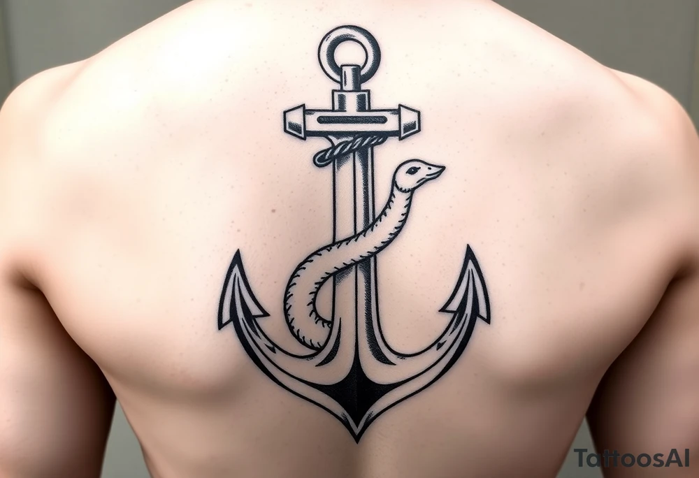 I want an anchor with a weasel intertwined with the anchor tattoo idea