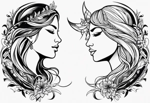 Virgo and Sagittarius zodiac signs combined tattoo idea