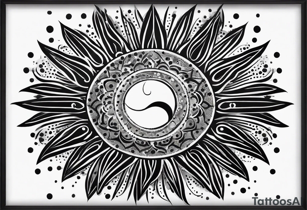 simple sun made of black dots and circles tattoo idea simple sun made of black dots and circles tattoo idea