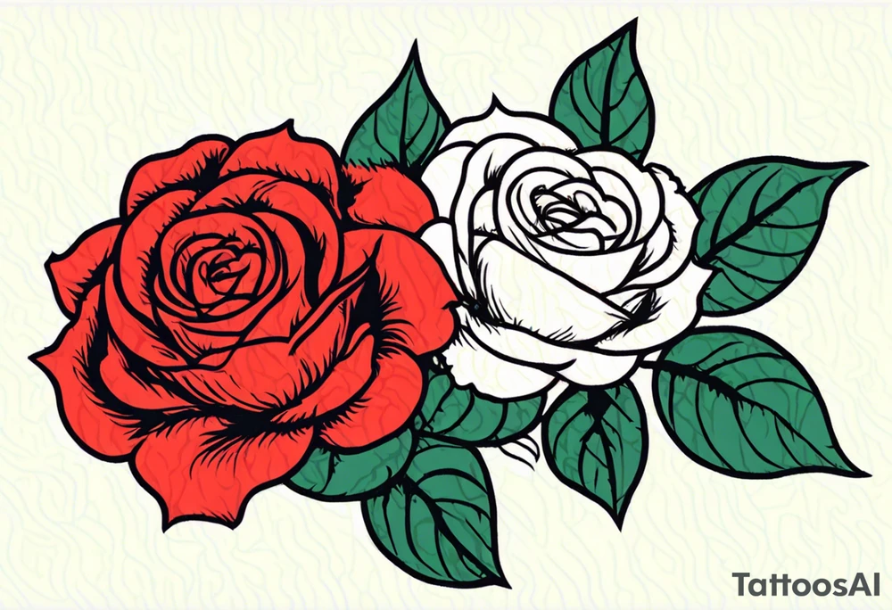 traditional rose bundle red tattoo idea
