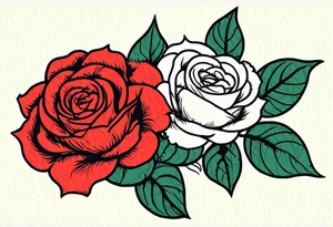 traditional rose bundle red tattoo idea