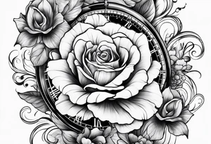 Time cosmic beauty flowers fear smoke tattoo idea
