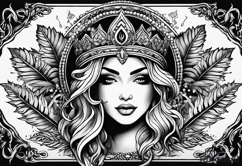Goddess of marijuana tattoo idea